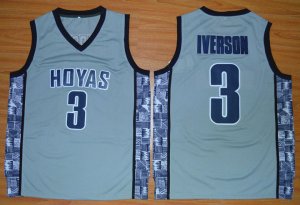 Maillot De Basket NCAA Georgetown Hoyas Allen Iverson 3 NCAA Basketball Throwback Gris